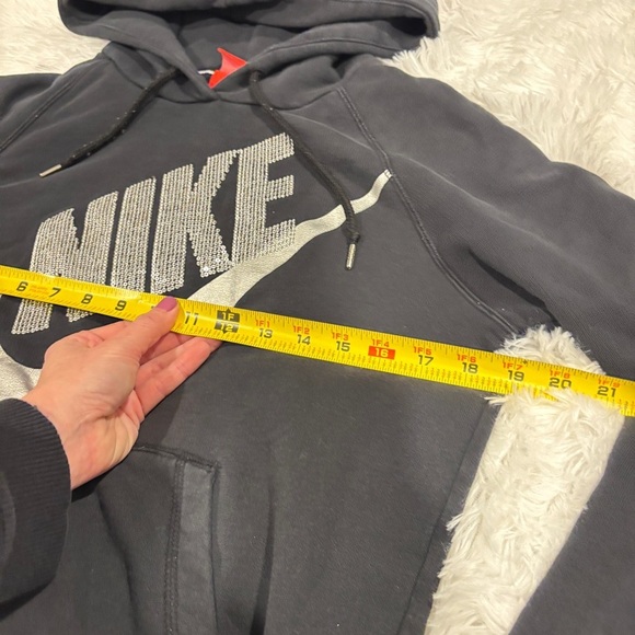 Nike Black Sequin Logo Swoosh hooded sweatshirt size small - Picture 5 of 11